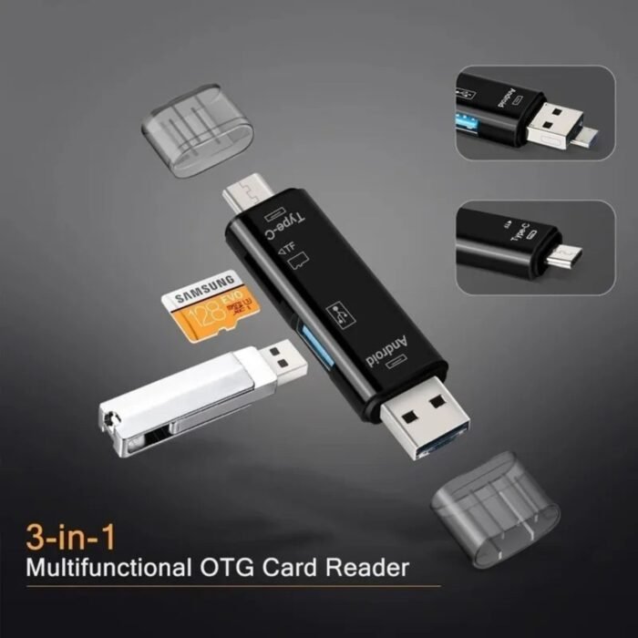 OTG Memory Card Reader – 5-in-1 USB Type-C + Micro USB - Image 3
