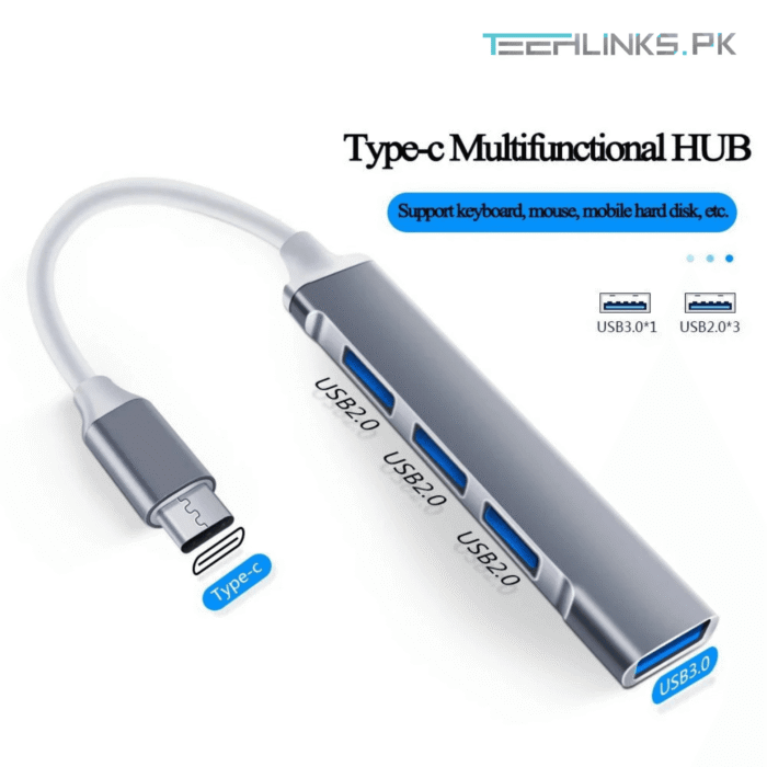 Type C 3.1 to USB Metal Hub 4 Port - Image 4